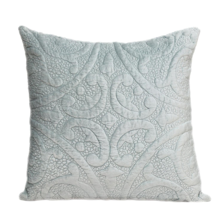 Gray Quilted Velvet Square Throw Pillow - 808230111585