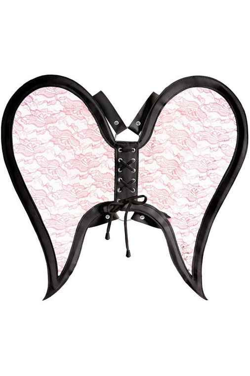 Faux Leather & Lace Angel Wing Body Harness