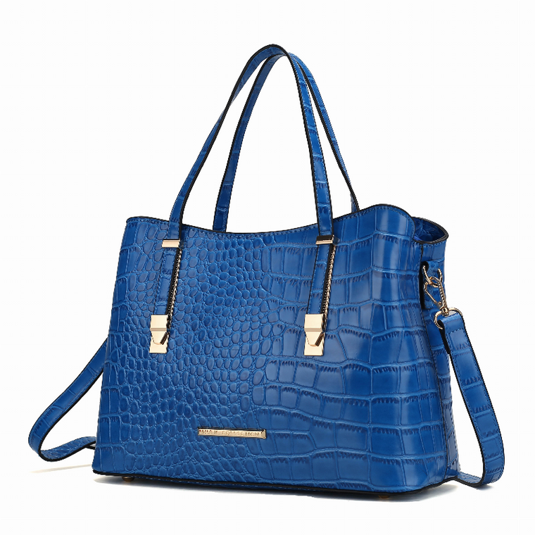 Aurelia Crocodile Embossed Vegan Leather Tote Bag
