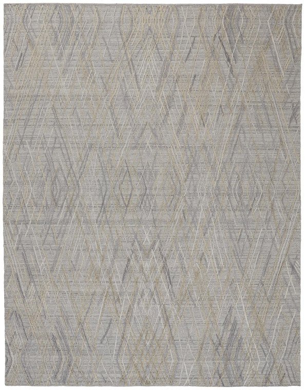 2' X 3' Gray And Ivory Abstract Hand Woven Area Rug