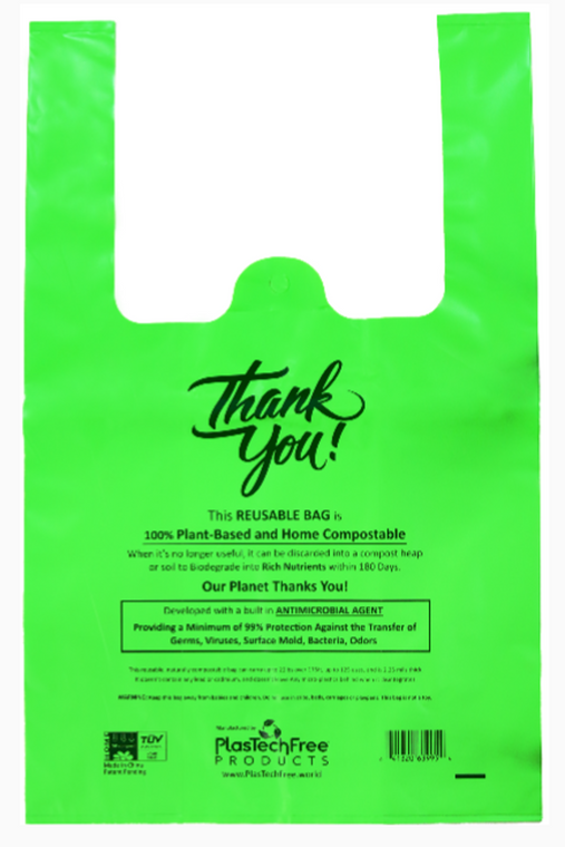 Compostable Reusable Bags with a Antimicrobial Agent