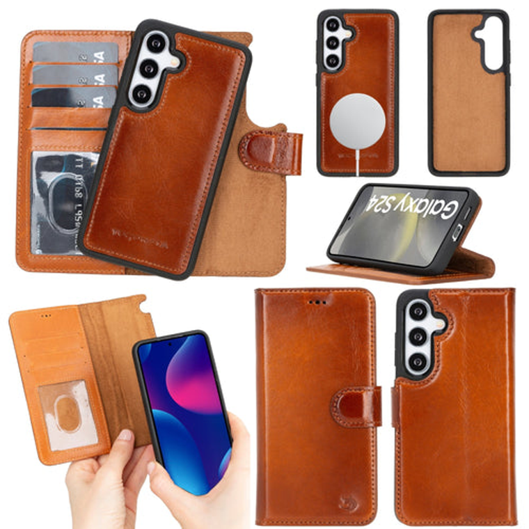 Buffalo Leather Samsung Galaxy S24 Ultra Wallet with Detachable Case