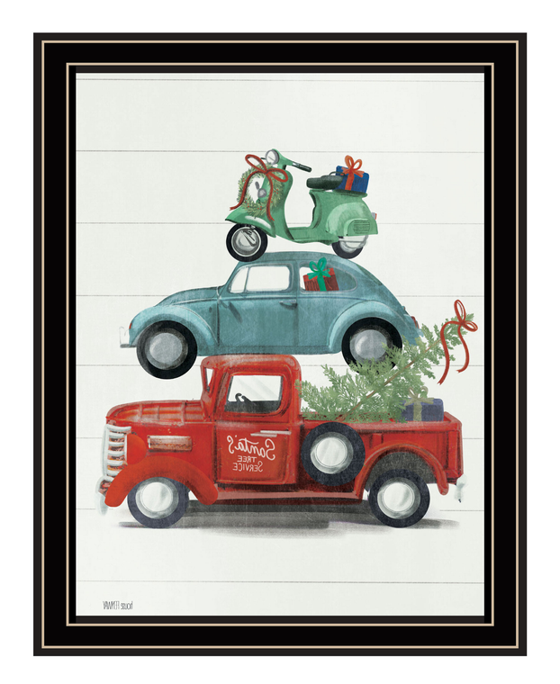 Holiday Travels Black Framed Print Wall Art