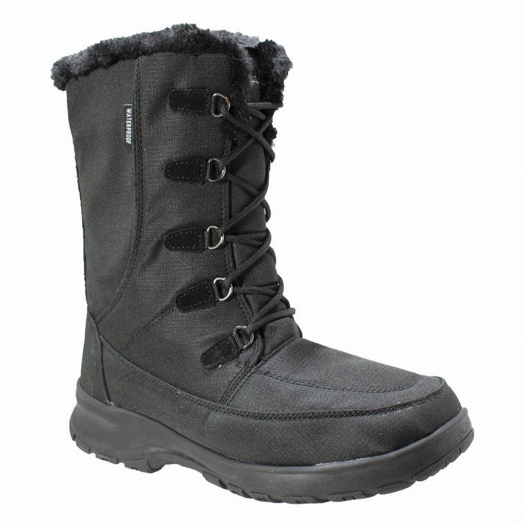 Women's Waterproof Nylon Upper Winter Boot with Suede Trim