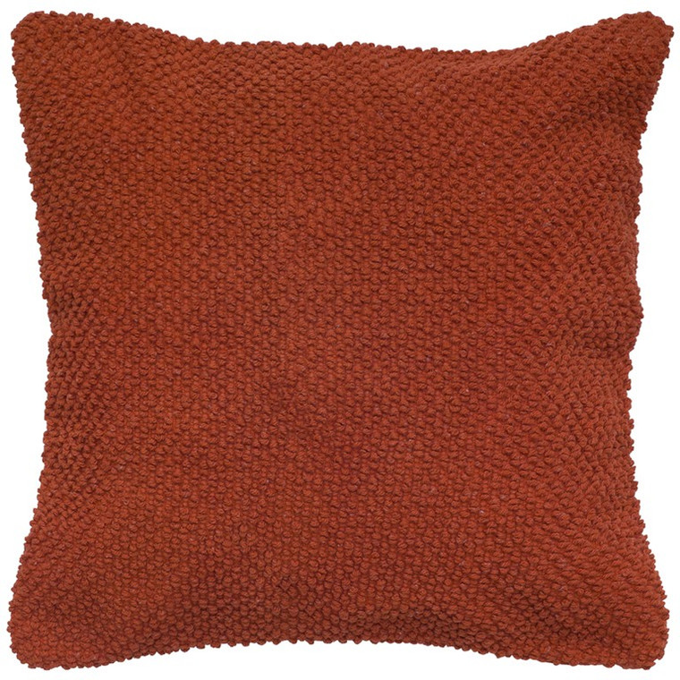 Rust Orange Nubby Textured Modern Throw Pillow - 808230114456