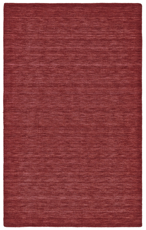 4' X 6' Red Wool Hand Woven Stain Resistant Area Rug