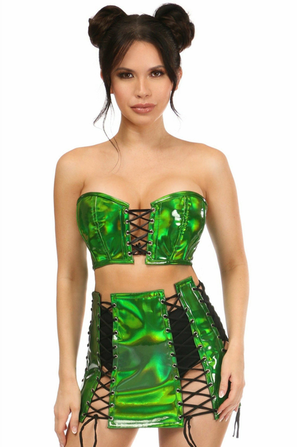 Lavish Holo Bustier & Skirt Set