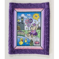 Baby Quilt Kit, Girl Bear w/ purple mink
