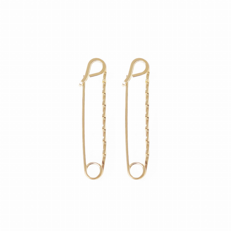 Medium Twisted Safety Pin Earrings