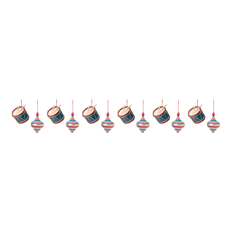 Toy Drum and Top Spinner Ornament 