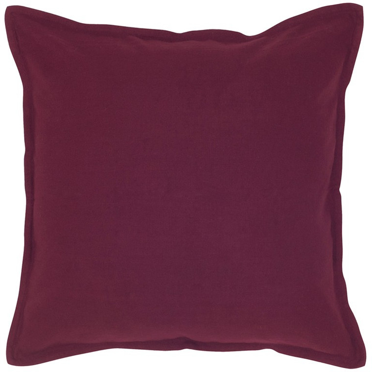 Merlot Solid Flange Edged Modern Down Throw Pillow - 808230114319