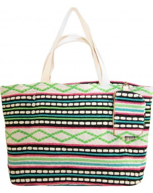 Jacquard Tote with Matching Clutch