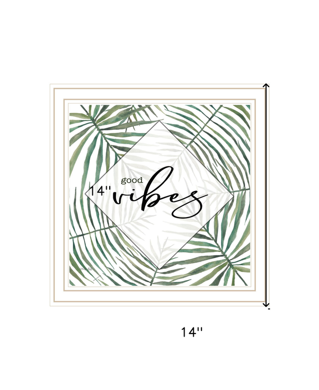 GOOD VIBES White Framed Print Wall Art