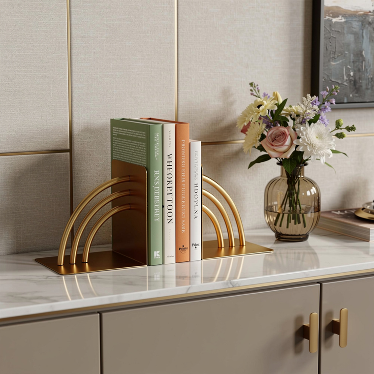 Metal Geo Arch Decorative Bookends