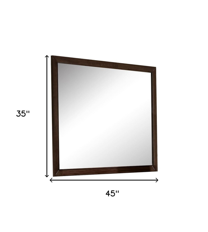 35" Espresso Wood Mounted Dresser Mirror