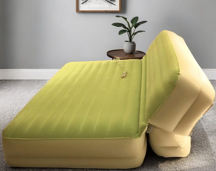 Incline Adjustable Moss Green Inflatable Queen Size Air Mattress - 606114576075