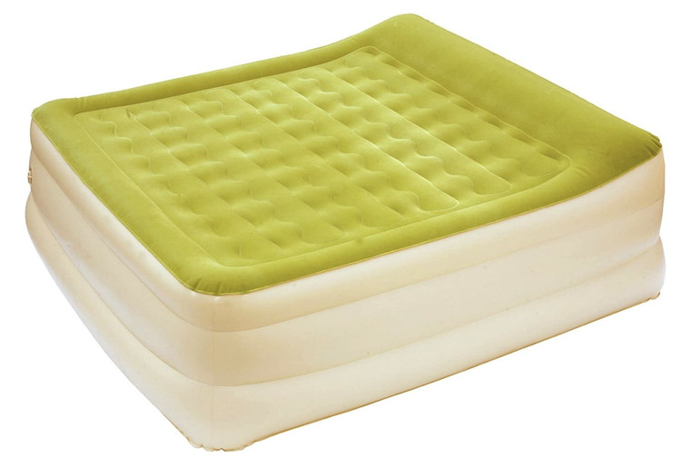 Raised Head Moss Green Inflatable Queen Size Bed Mattress - 606114576044