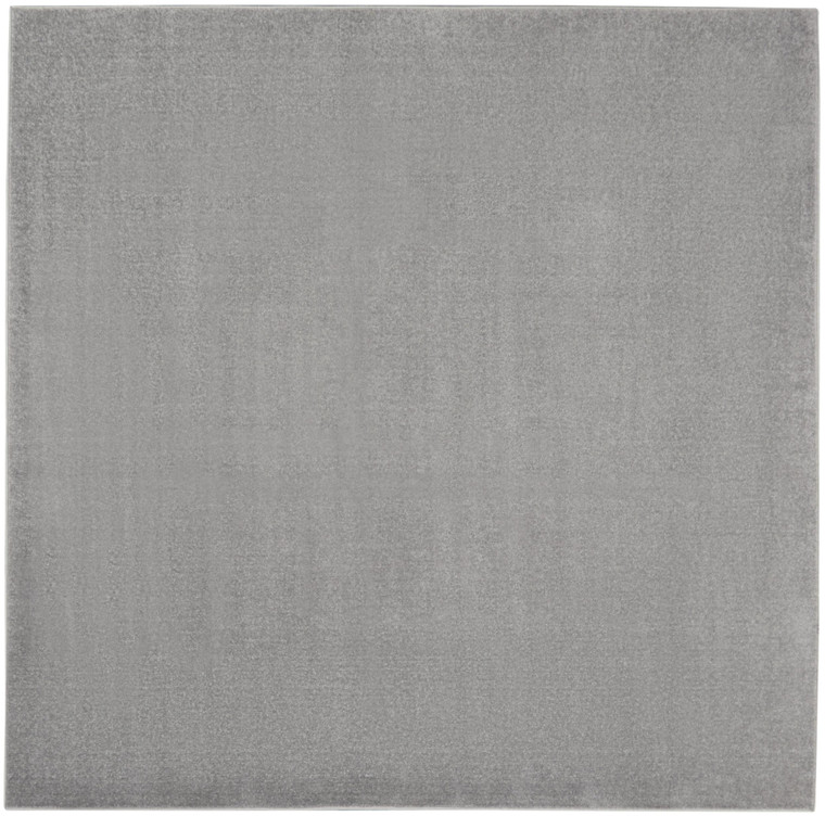 5' X 5' Silver Grey Square Non Skid Indoor Outdoor Area Rug - 606114458593