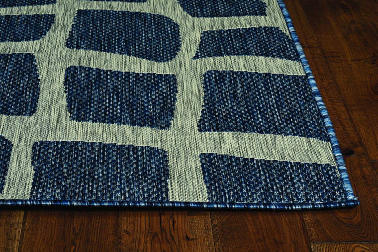 3'x4' Blue Grey Machine Woven UV Treated Abstract Indoor Outdoor Accent Rug - 4512822921983
