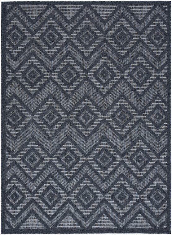 6' X 9' Navy Blue Argyle Indoor Outdoor Area Rug - 606114457480