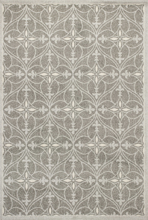 5'x8' Grey Machine Woven UV Treated Ogee Indoor Outdoor Area Rug - 4512822808673