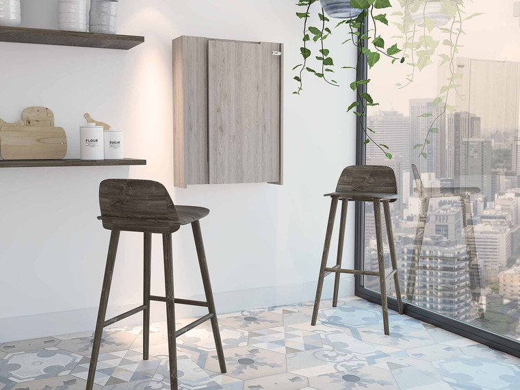 Modern Gray Retractable Desk or Bar Cabinet - 808230120785