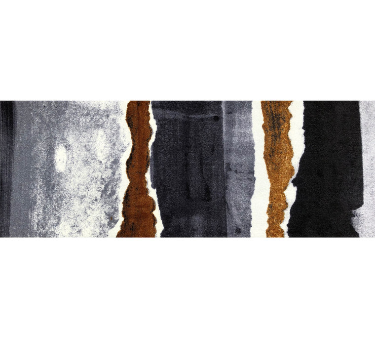 2' x 6' Gray and Brown Abstract Southwest Washable Runner Rug - 808230093768