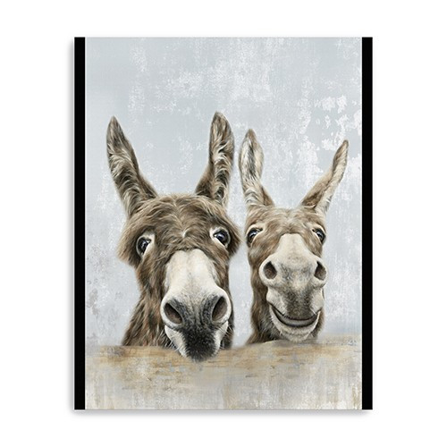 40" Cute Donkeys Canvas Wal Art - 808230015838