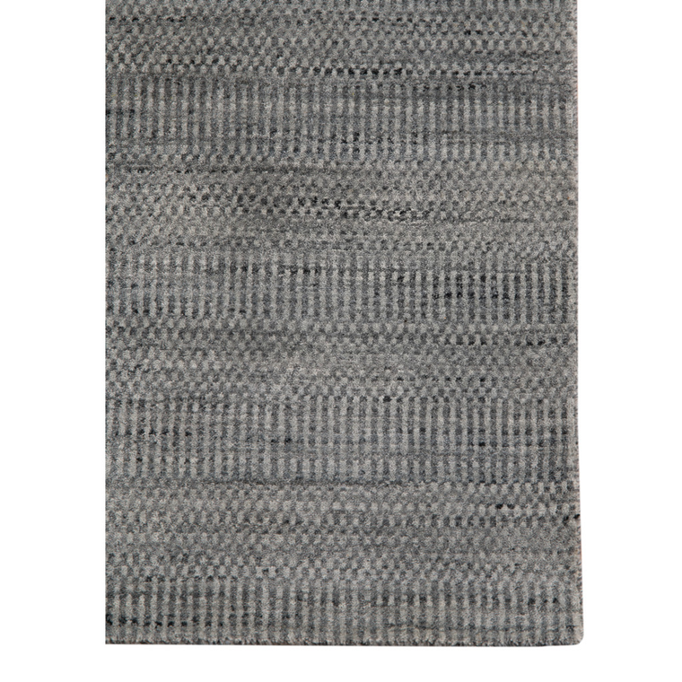 3' X 5' Silver And Blue Wool Striped Hand Woven Area Rug