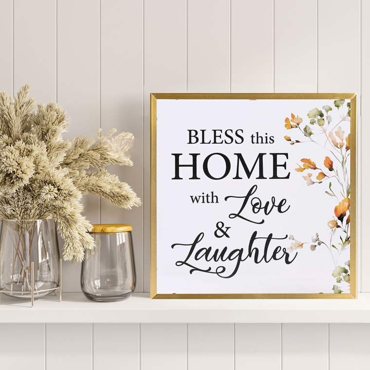 Framed Wall Art Bless This Home With