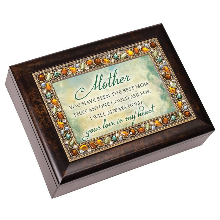 Mother Amber Jeweled Music Box