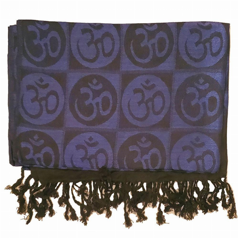 Om Meditation Symbol Handwoven Tassel Scarf