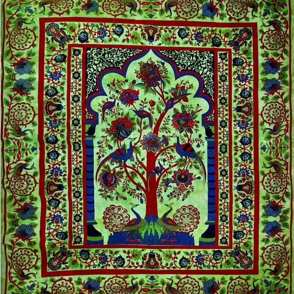 Tree of Life Peacock Tapestry