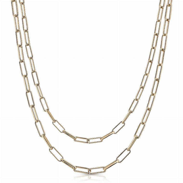 Double Elongated Link Chain Necklace