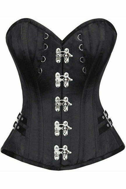 Top Drawer Satin Steel Boned Overbust Corset with Buckles