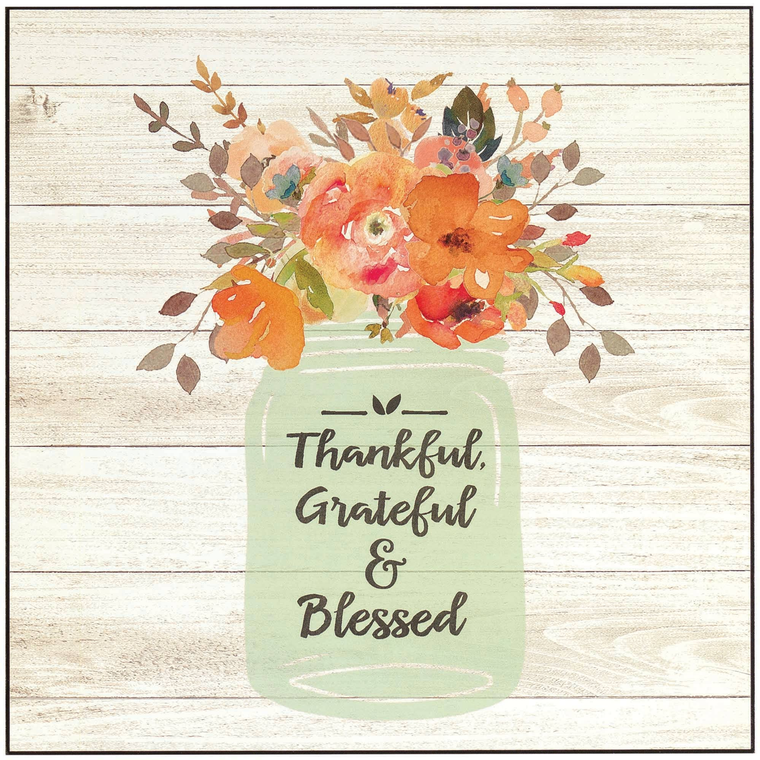Thankful Grateful & Blessed Wall Plaque