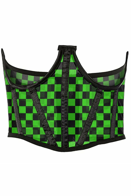 Lavish Print Mesh Open Cup Waist Cincher