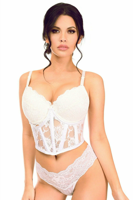 Lavish Sheer Lace Underwire Waist Cincher Corset