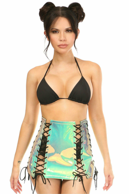 Holo Lace-Up Skirt