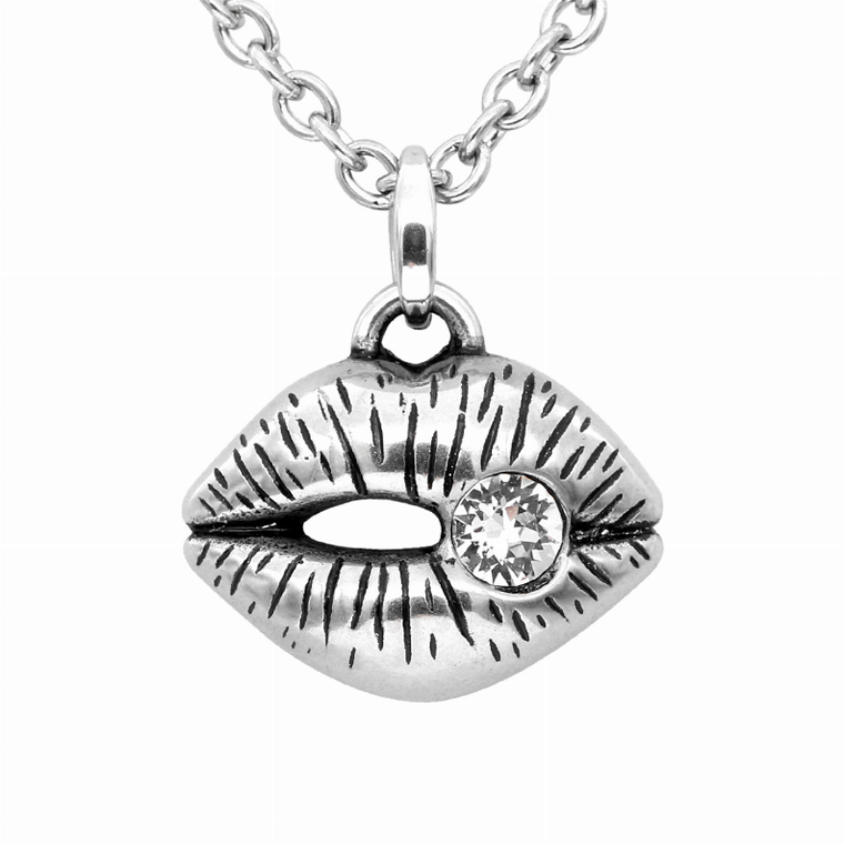 Icy Lips Petite Necklace- adorned with Swarovski Crystal