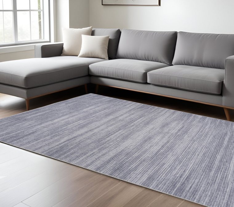 9' X 12' Gray Distressed Washable Area Rug