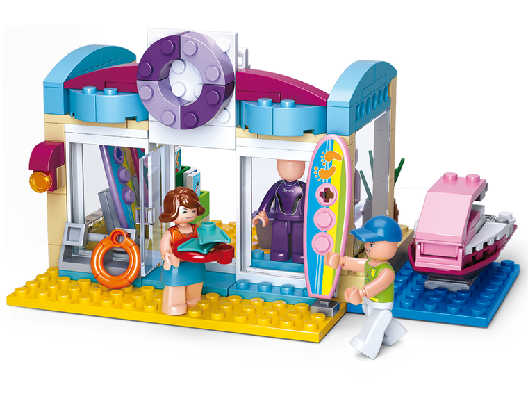Girl's Dream Surf Shop Building Brick Kit (192 pcs)