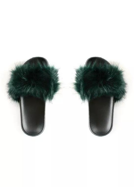 Faux Fur Slides
