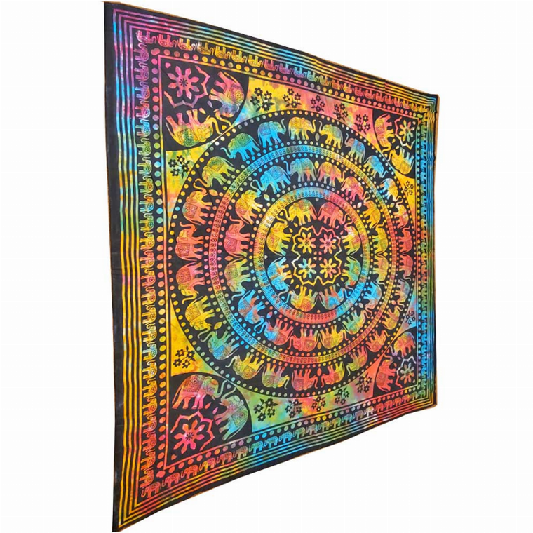 Elephant Mandala Chakra Star Tapestry