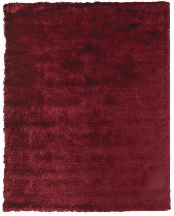4' X 6' Red And Purple Shag Tufted Handmade Area Rug