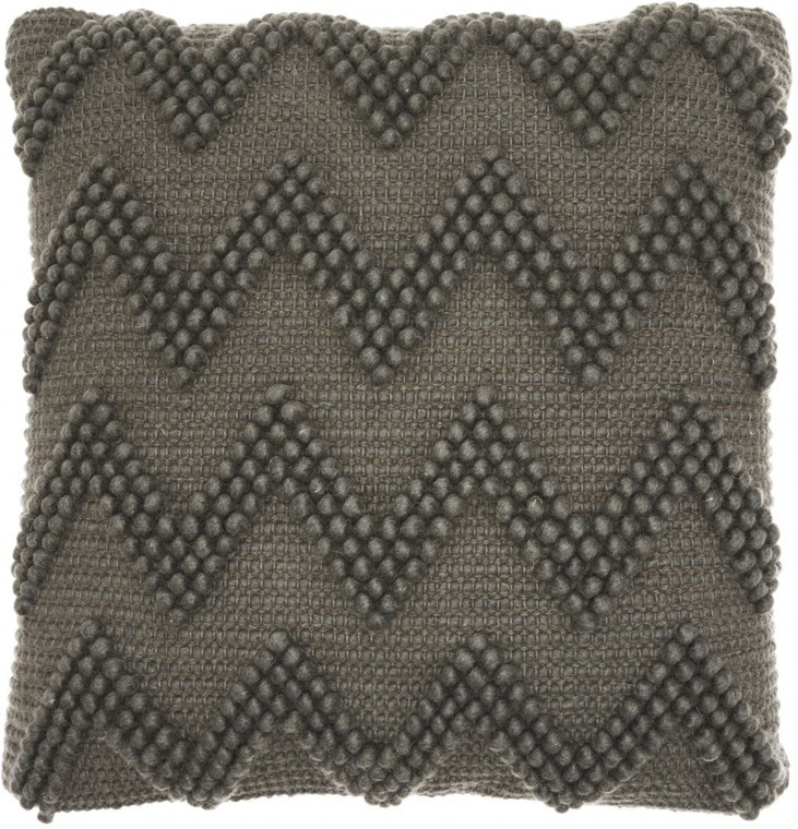 Dark Gray Chevron Detail Throw Pillow - 4512822827919