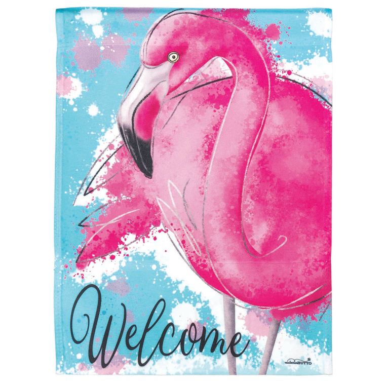 Welcome Flamingo Garden Flag