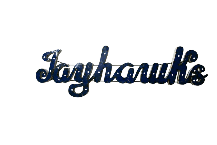University of Kansas "Jayhawks" Lighted Recycled Metal Wall Decor