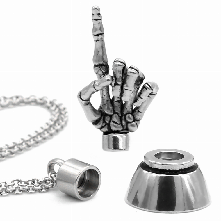 "I Choose You" Skeleton Hand Necklace With Magnetic Ornament