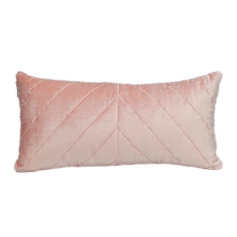 Quilted Velvet Arrows Pink Decorative Lumbar Pillow - 808230111110